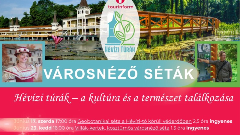 Villák-kertek kosztümös városnéző séta Hévízen (ingyenes)